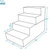 imageBest Pet Supplies Foldable Pet Stairs Cover for Foam Dog Ramps Replacement Slip with NonSlip Step Surface Plush and Soft Fabric Provides Paw Traction and Stability  Gray Lattice 2StepGray Linen