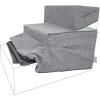 imageBest Pet Supplies Foldable Pet Stairs Cover for Foam Dog Ramps Replacement Slip with NonSlip Step Surface Plush and Soft Fabric Provides Paw Traction and Stability  Gray Lattice 2StepGray Linen