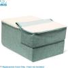 imageBest Pet Supplies Foldable Pet Stairs Cover for Foam Dog Ramps Replacement Slip with NonSlip Step Surface Plush and Soft Fabric Provides Paw Traction and Stability  Gray Lattice 2StepPale Teal