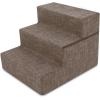 imageBest Pet Supplies Foldable Pet Stairs Cover for Foam Dog Ramps Replacement Slip with NonSlip Step Surface Plush and Soft Fabric Provides Paw Traction and Stability  Gray Lattice 2StepBrown Linen