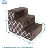 imageBest Pet Supplies Foldable Pet Stairs Cover for Foam Dog Ramps Replacement Slip with NonSlip Step Surface Plush and Soft Fabric Provides Paw Traction and Stability  Gray Lattice 2StepBrown Lattice Print