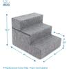 imageBest Pet Supplies Foldable Pet Stairs Cover for Foam Dog Ramps Replacement Slip with NonSlip Step Surface Plush and Soft Fabric Provides Paw Traction and Stability  Gray Lattice 2StepGray Linen
