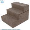 imageBest Pet Supplies Foldable Pet Stairs Cover for Foam Dog Ramps Replacement Slip with NonSlip Step Surface Plush and Soft Fabric Provides Paw Traction and Stability  Gray Lattice 2StepBrown Linen