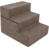 imageBest Pet Supplies Foldable Pet Stairs Cover for Foam Dog Ramps Replacement Slip with NonSlip Step Surface Plush and Soft Fabric Provides Paw Traction and Stability  Gray Lattice 2StepBrown Linen