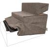 imageBest Pet Supplies Foldable Pet Stairs Cover for Foam Dog Ramps Replacement Slip with NonSlip Step Surface Plush and Soft Fabric Provides Paw Traction and Stability  Gray Lattice 2StepBrown Linen
