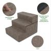 imageBest Pet Supplies Foldable Pet Stairs Cover for Foam Dog Ramps Replacement Slip with NonSlip Step Surface Plush and Soft Fabric Provides Paw Traction and Stability  Gray Lattice 2StepBrown Linen