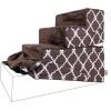 imageBest Pet Supplies Foldable Pet Stairs Cover for Foam Dog Ramps Replacement Slip with NonSlip Step Surface Plush and Soft Fabric Provides Paw Traction and Stability  Gray Lattice 2StepBrown Lattice Print