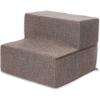 imageBest Pet Supplies Foldable Pet Stairs Cover for Foam Dog Ramps Replacement Slip with NonSlip Step Surface Plush and Soft Fabric Provides Paw Traction and Stability  Gray Lattice 2StepBrown Linen