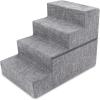 imageBest Pet Supplies Foldable Pet Stairs Cover for Foam Dog Ramps Replacement Slip with NonSlip Step Surface Plush and Soft Fabric Provides Paw Traction and Stability  Gray Lattice 2StepGray Linen
