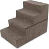 imageBest Pet Supplies Foldable Pet Stairs Cover for Foam Dog Ramps Replacement Slip with NonSlip Step Surface Plush and Soft Fabric Provides Paw Traction and Stability  Gray Lattice 2StepBrown Linen