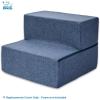 imageBest Pet Supplies Foldable Pet Stairs Cover for Foam Dog Ramps Replacement Slip with NonSlip Step Surface Plush and Soft Fabric Provides Paw Traction and Stability  Gray Lattice 2StepNavy Blue