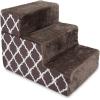 imageBest Pet Supplies Foldable Pet Stairs Cover for Foam Dog Ramps Replacement Slip with NonSlip Step Surface Plush and Soft Fabric Provides Paw Traction and Stability  Gray Lattice 2StepBrown Lattice Print