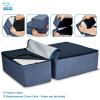 imageBest Pet Supplies Foldable Pet Stairs Cover for Foam Dog Ramps Replacement Slip with NonSlip Step Surface Plush and Soft Fabric Provides Paw Traction and Stability  Gray Lattice 2StepNavy Blue