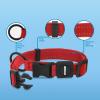 imageBest Pet Supplies Reflective Dog Collar with Adjustable Length HeavyDuty Buckle and Strong Leash DRing Training Walking Jogging Accessory for Small Medium and Large Breeds  Baby Blue MLeash Collar Set Red