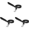 imageBest Pet Supplies Reflective Dog Collar with Adjustable Length HeavyDuty Buckle and Strong Leash DRing Training Walking Jogging Accessory for Small Medium and Large Breeds  Baby Blue MLeash Black