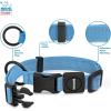 imageBest Pet Supplies Reflective Dog Collar with Adjustable Length HeavyDuty Buckle and Strong Leash DRing Training Walking Jogging Accessory for Small Medium and Large Breeds  Baby Blue MCollar Baby Blue