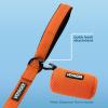 imageBest Pet Supplies Reflective Dog Collar with Adjustable Length HeavyDuty Buckle and Strong Leash DRing Training Walking Jogging Accessory for Small Medium and Large Breeds  Baby Blue MLeash Orange