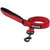 imageBest Pet Supplies Reflective Dog Collar with Adjustable Length HeavyDuty Buckle and Strong Leash DRing Training Walking Jogging Accessory for Small Medium and Large Breeds  Baby Blue MLeash Red