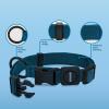 imageBest Pet Supplies Reflective Dog Collar with Adjustable Length HeavyDuty Buckle and Strong Leash DRing Training Walking Jogging Accessory for Small Medium and Large Breeds  Baby Blue MLeash Collar Set Blue