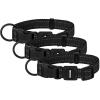 imageBest Pet Supplies Reflective Dog Collar with Adjustable Length HeavyDuty Buckle and Strong Leash DRing Training Walking Jogging Accessory for Small Medium and Large Breeds  Baby Blue MCollar Black