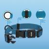imageBest Pet Supplies Reflective Dog Collar with Adjustable Length HeavyDuty Buckle and Strong Leash DRing Training Walking Jogging Accessory for Small Medium and Large Breeds  Baby Blue MLeash Collar Set Turquoise