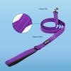 imageBest Pet Supplies Reflective Dog Collar with Adjustable Length HeavyDuty Buckle and Strong Leash DRing Training Walking Jogging Accessory for Small Medium and Large Breeds  Baby Blue MLeash Purple