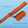 imageBest Pet Supplies Reflective Dog Collar with Adjustable Length HeavyDuty Buckle and Strong Leash DRing Training Walking Jogging Accessory for Small Medium and Large Breeds  Baby Blue MLeash Collar Set Orange