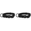 imageBest Pet Supplies Reflective Dog Collar with Adjustable Length HeavyDuty Buckle and Strong Leash DRing Training Walking Jogging Accessory for Small Medium and Large Breeds  Baby Blue MCollar Black