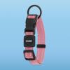 imageBest Pet Supplies Reflective Dog Collar with Adjustable Length HeavyDuty Buckle and Strong Leash DRing Training Walking Jogging Accessory for Small Medium and Large Breeds  Baby Blue MLeash Collar Set Pink