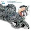 imageBest Pet Supplies Tough Dog Toys for Aggressive Chewers  Squeaky Dog Toys NonToxic Spiky Ball for Dental Health Interactive Toy Orange L35quotMulticolorRaccoon  Fox