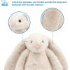 imageBest Pet Supplies Tough Dog Toys for Aggressive Chewers  Squeaky Dog Toys NonToxic Spiky Ball for Dental Health Interactive Toy Pack of 2 Blue Orange M25quotBunny  Beige