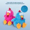 imageBest Pet Supplies Tough Dog Toys for Aggressive Chewers  Squeaky Dog Toys NonToxic Spiky Ball for Dental Health Interactive Toy Pack of 2 Blue Orange M25quotCluck Blue
