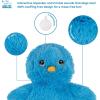 imageBest Pet Supplies Tough Dog Toys for Aggressive Chewers  Squeaky Dog Toys NonToxic Spiky Ball for Dental Health Interactive Toy Pack of 2 Blue Orange M25quotCrinkle Chicken Blue