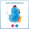 imageBest Pet Supplies Tough Dog Toys for Aggressive Chewers  Squeaky Dog Toys NonToxic Spiky Ball for Dental Health Interactive Toy Pack of 2 Blue Orange M25quotCluck Blue