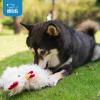 imageBest Pet Supplies Tough Dog Toys for Aggressive Chewers  Squeaky Dog Toys NonToxic Spiky Ball for Dental Health Interactive Toy Pack of 2 Blue Orange M25quotCrinkle Chicken Beige