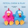 imageBest Pet Supplies Tough Dog Toys for Aggressive Chewers  Squeaky Dog Toys NonToxic Spiky Ball for Dental Health Interactive Toy Pack of 2 Blue Orange M25quotCluck Fuchsia