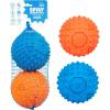 imageBest Pet Supplies Tough Dog Toys for Aggressive Chewers  Squeaky Dog Toys NonToxic Spiky Ball for Dental Health Interactive Toy Pack of 2 Blue Orange M25quotBlue  Orange