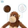 imageBest Pet Supplies Tough Dog Toys for Aggressive Chewers  Squeaky Dog Toys NonToxic Spiky Ball for Dental Health Interactive Toy Pack of 2 Blue Orange M25quotOHugAtan Brown