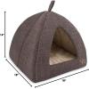 imagePet TentSoft Bed for Dog and Cat by Best Pet Supplies  Beige Corduroy 19quot x 19quot x H19quotBrown Linen