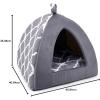 imagePet TentSoft Bed for Dog and Cat by Best Pet Supplies  Beige Corduroy 19quot x 19quot x H19quotGray Lattice
