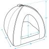 imagePet TentSoft Bed for Dog and Cat by Best Pet Supplies  Beige Corduroy 19quot x 19quot x H19quotGray Lattice