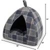 imagePet TentSoft Bed for Dog and Cat by Best Pet Supplies  Beige Corduroy 19quot x 19quot x H19quotPlaid Linen