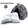 imagePet TentSoft Bed for Dog and Cat by Best Pet Supplies  Beige Corduroy 19quot x 19quot x H19quotPlaid Linen