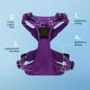 imageVoyager Dog Harness Dual Leash Attachment NoPull Control Adjustable Soft but Strong Pet Harness for Medium and Large Dogs with 3M Reflective Technology  Harness Leash Set Fuchsia MHarness Leash Set Purple Nylon