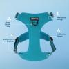 imageVoyager No Pull Dog Harness for Large Dogs Dual Leash Attachments Adjustable Soft but Strong Pet Harness with 3M Reflective Technology Lime Green Nylon M Chest 2025quotHarness Turquoise Nylon