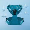 imageVoyager No Pull Dog Harness for Large Dogs Dual Leash Attachments Adjustable Soft but Strong Pet Harness with 3M Reflective Technology Lime Green Nylon M Chest 2025quotHarness Turquoise Nylon