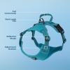 imageVoyager No Pull Dog Harness for Large Dogs Dual Leash Attachments Adjustable Soft but Strong Pet Harness with 3M Reflective Technology Lime Green Nylon M Chest 2025quotHarness Turquoise Nylon