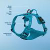 imageVoyager No Pull Dog Harness for Large Dogs Dual Leash Attachments Adjustable Soft but Strong Pet Harness with 3M Reflective Technology Lime Green Nylon M Chest 2025quotHarness Turquoise Nylon