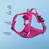 imageVoyager No Pull Dog Harness for Large Dogs Dual Leash Attachments Adjustable Soft but Strong Pet Harness with 3M Reflective Technology Lime Green Nylon M Chest 2025quotFuchsia Nylon