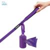 imageVoyager Reflective Dog Leash with Neoprene Handle 5 FT and Reusable Plastic Dispenser Poop Bag Holder Set for Walking and Outdoor Use Soft and Durable with ClipOn  Purple Purple DispenserLeash Dispenser Set Purple